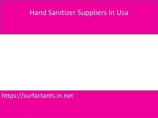 Hand Sanitizer Suppliers In Usa