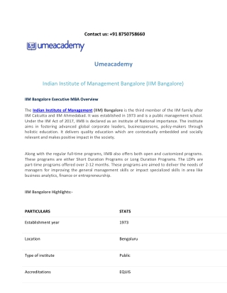 Iim bangalore executive mba