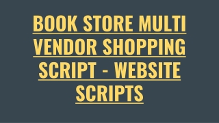 Book Store Multi Vendor Script - Scriptstore
