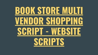 Book Store Multi Vendor Script - Scriptstore