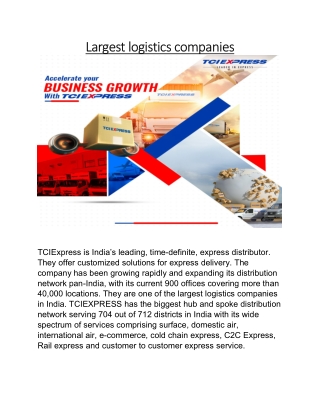 Largest logistics companies