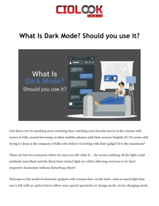 What Is Dark Mode? Should you use it?