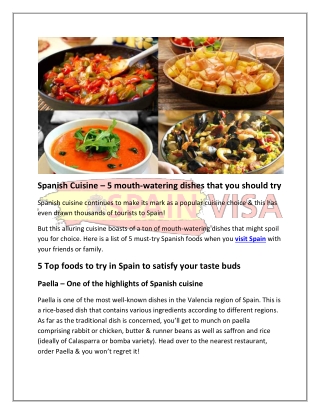 spanish cuisine 5 mouth watering dishes that you should try