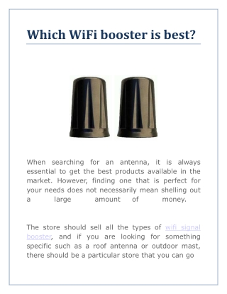 Which WiFi booster is best