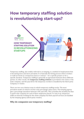 How temporary staffing solution is revolutionizing start-ups