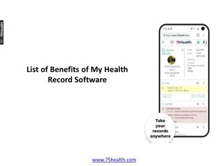 List of Benefits of My Health Record Software