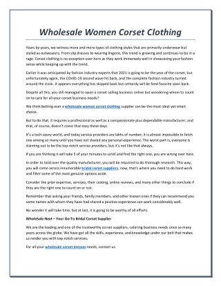 Wholesale Women Corset Clothing