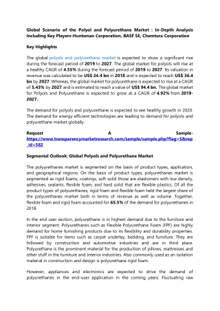 Global Scanario of the Polyol and Polyurethane Market : In-Depth Analysis