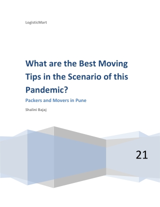 What are the Best Moving Tips in the Scenario of this Pandemic?