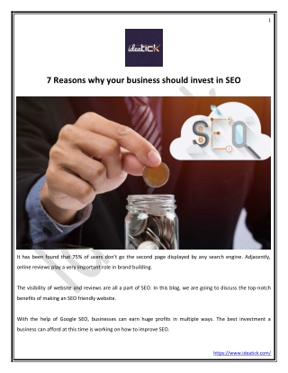 7 Reasons why your business should Invest in SEO