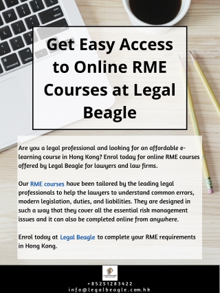 Get Easy Access to Online RME Courses at Legal Beagle