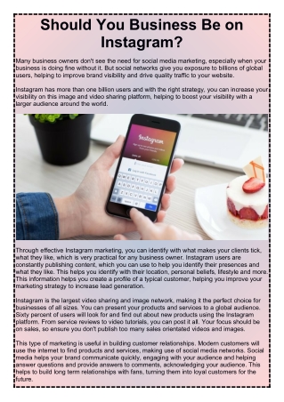 Should You Business Be on Instagram