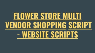Flower Store Multivendor Script - Scriptstore
