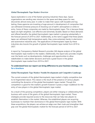 Thermoplastic Tape Market