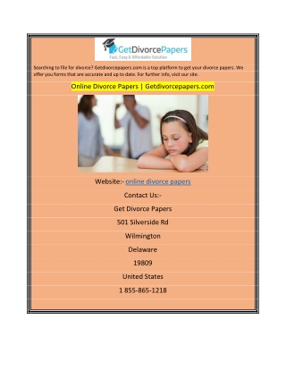 Online Divorce Papers Getdivorcepapers.com