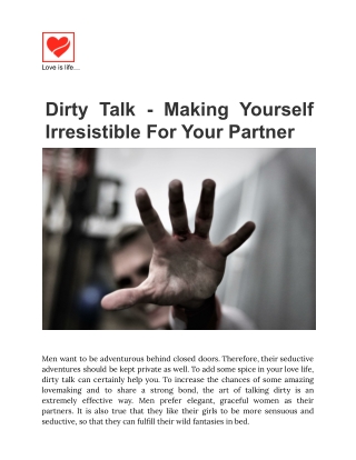 Dirty Talk - Making Yourself Irresistible For Your Partner