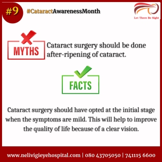 Myth #9 about Cataracts - Best Eye Hospitals in Bellandur - Nelivigi Eye Hospital