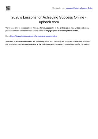 2020s Lessons for Achieving Success Online