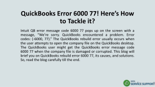 QuickBooks Error 6000 77! Here’s How to Tackle it?