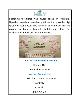 Wall Decals Australia | Hywallart.com