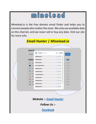 Email Hunter  Minelead.io0
