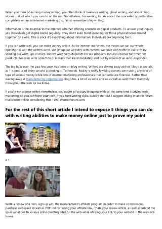 Freelance Academic Essay Writers Make Money  On The Web