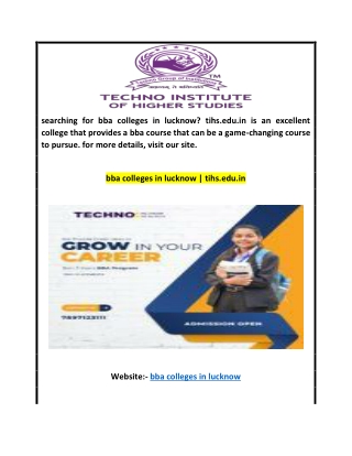 bba colleges in lucknow | tihs.edu.in