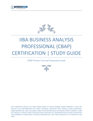IIBA Business Analysis Professional (CBAP) Certification | Study Guide