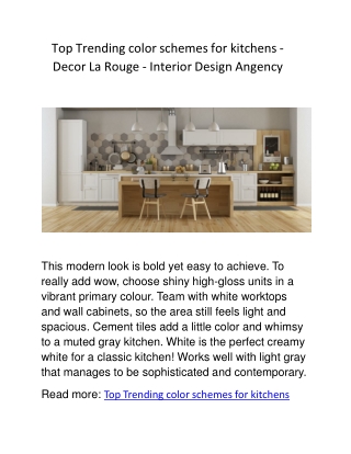 Top Trending color schemes for kitchens - Decor La Rouge - Interior Design Angen