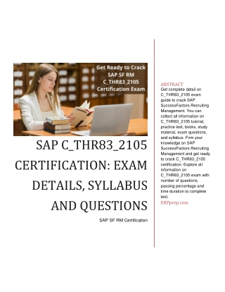 SAP C_THR83_2105 Certification: Exam Details, Syllabus and Questions