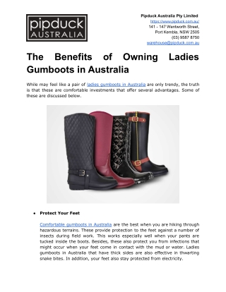 The Benefits of Owning Ladies Gumboots in Australia