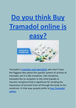 Do you think Buy Tramadol online is easy?