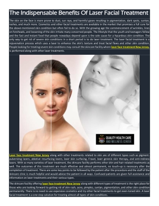 The Indispensable Benefits Of Laser Facial Treatment