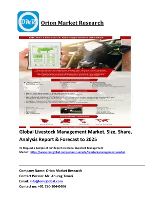 Global Livestock Management Market Trends, Size, Competitive Analysis and Foreca