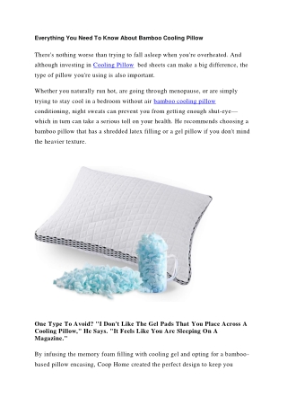 Everything You Need To Know About Bamboo Cooling Pillow
