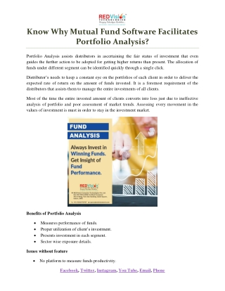 Know Why Mutual Fund Software Facilitates Portfolio Analysis