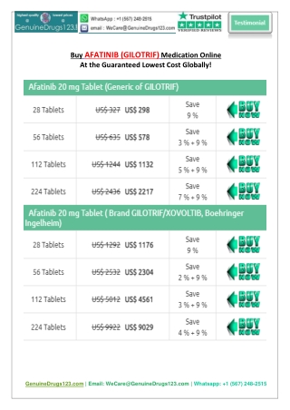 Buy Gilotrif Tablet of Boehringer Ingelheim