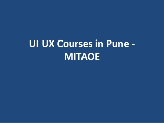 UI UX Courses in Pune - MITAOE