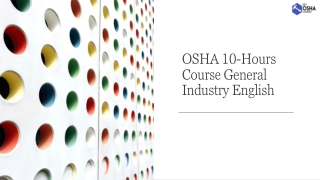 OSHA 10-Hours Course General Industry English