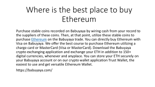 Where is the best place to buy Ethereum