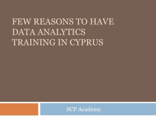 Few Reasons To Have Data Analytics Training In Cyprus
