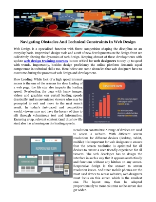 Navigating Obstacles And Technical Constraints In Web Design