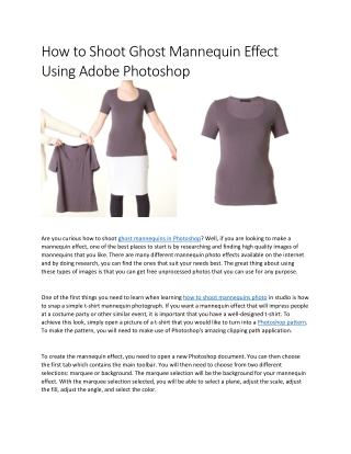 How to Shoot Ghost Mannequin Effect Using Adobe Photoshop