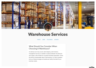 What Should You Consider When Choosing A Warehouse?