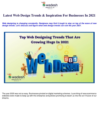Latest Web Design Trends & Inspiration For Businesses In 2021