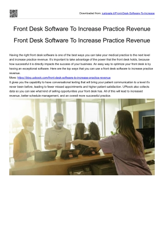 Front Desk Software To Increase Practice Revenue