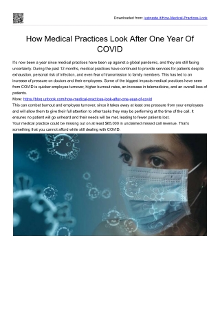 How Medical Practices Look After One Year Of COVID