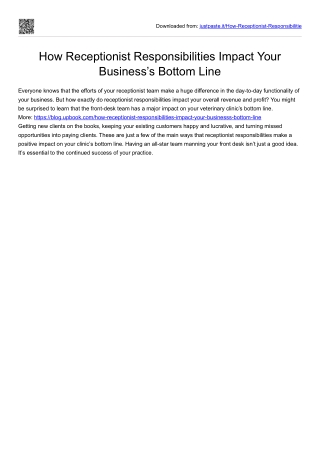 How Receptionist Responsibilities Impact Your Business’s Bottom Line
