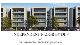 DLF Garden City Floors 4 BHK Price, DLF Builder Floors At Garden City RERA,