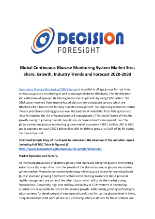 Global Continuous Glucose Monitoring System Market .docx